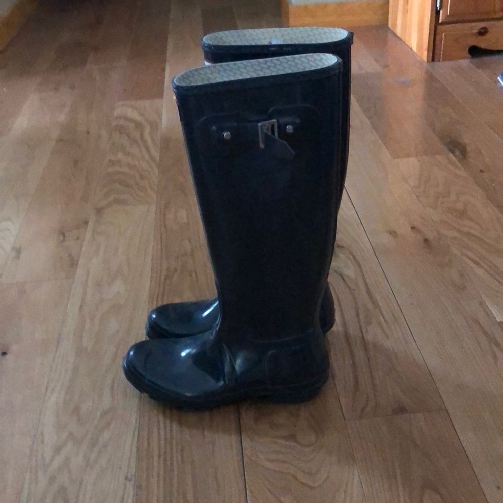 Navy Blue Hunter Boots (original gloss tall)